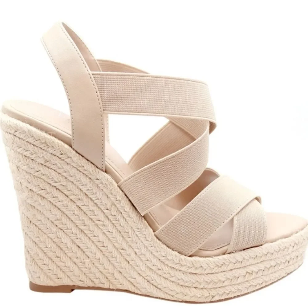 Charles David Alyce Faux Leather Wedge Sandals Shoes Size 11